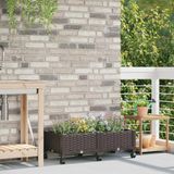 vidaXL Jardinière sur roulettes Marron 80 x 40 x 29 cm PP