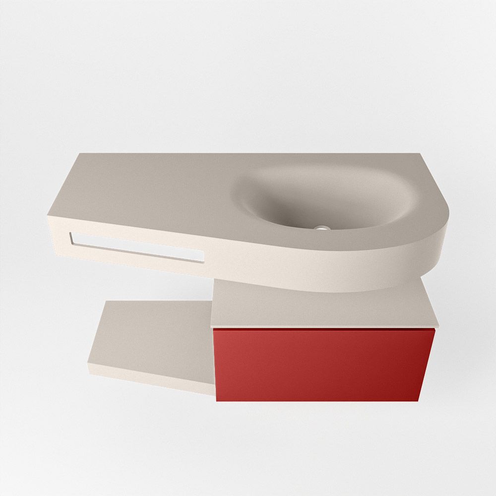 Mondiaz Riva Dulcet badkamermeubel rechts met 1 kraangat 100 cm