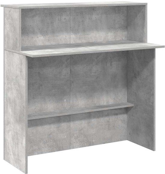 vidaXL Receptiebalie - 100x50x103,5 cm - Bewerkt Hout - Betongrijs
