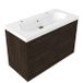 Saniclass Houten Frame Badkamermeubelset - 100cm - Mat Eiken Charcoal