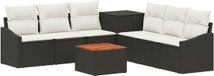 vidaXL Canapé 2 places polyrattan noir et crème