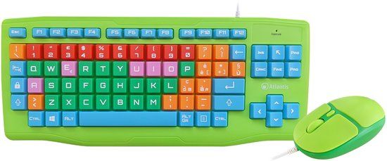 Atlantis Land E13-K606-IT Toetsenbord Inclusief Muis USB QWERTY Italiaans Groen