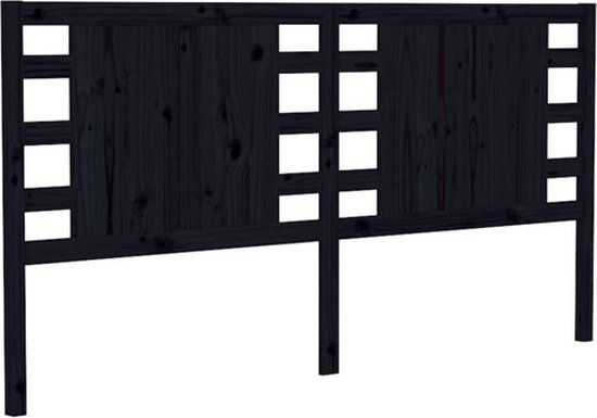 VidaXL Hoofdbord 206x4x100 cm massief grenenhout zwart