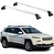 Omac Barres de toit transversales certifiées Tüv pour Jeep Cherokee KL 2014-2023 – Verrouillables (4 antivols) – Charge max 100 kg – Sangle inox + protection caoutchouc argent