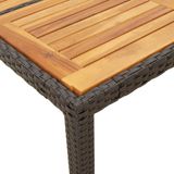 vidaXL Tuintafel met acaciahouten blad, polyrattan, zwart, 150x90x75 cm