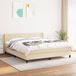 vidaXL Boxspring met matras stof crèmekleurig 160x200 cm