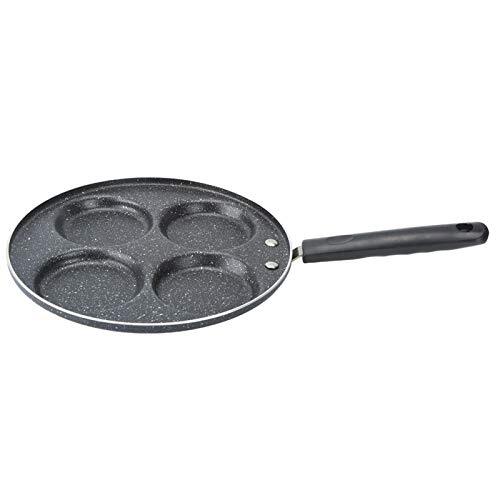 Shipenophy Koekenpan Klinknagelversterking Kookpan met 4 gaten met anti-verbranding voor hotel voor hamburgers(24cm, Four round holes)