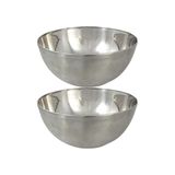 Svenska Living Kommetjes - 2x stuks - schaaltjes - mat zilver - RVS - D13 x 7 cm - serveerschalen