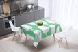 Bonamaison Tafelkleed, Anti-Mold, Sneldrogend, Waterdicht, 100% Polyester Tafellaken, Petroleum Groen, Wit, 140 x 140 Cm