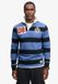 Superdry Monogram Stripe Rugbyshirt Coupe décontractée Hommes Bleu/Bleu marine Rayure Coton Taille L