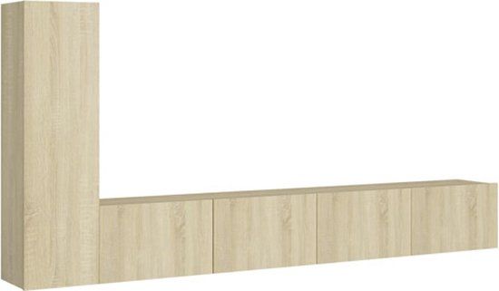 vidaXL 3-delige Tv-meubelset bewerkt hout sonoma eikenkleurig