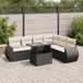 Maison Exclusive - Ensemble de jardin, 7 pièces, avec coussins, noir, en polyrotin
