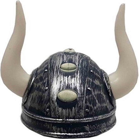 Faram Party Viking Helmet with Horns - Silver - Unisex - Adult