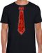 Bellatio Decorations Verkleed shirt heren - pailletten - rood - zwart - S