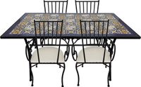 AXI Leonie 5-delige Mozaïek Bistroset Mediterrane Stijl Blauw