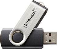Intenso Basic Line USB Flash Drive - 8GB - USB 2.0 - Black/Silver