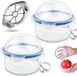 Boîtes de conservation, 9,5 x 10 cm, boîtes à fruits transparentes pour citrons, raisins, pommes et snacks, incluant 1 paire de ciseaux à fruits en acier inoxydable
