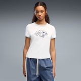 PUMA x POWERPUFF GIRLS T-shirt met slanke pasvorm voor Dames, Wit, Maat XS
