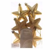 Decoris Kersthanger Sterren - 24 Stuks - Goud - 7 cm - Kunststof