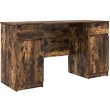 DESIGN IN Bureau Table De Travail Table D'Écriture Avec Porte Chêne Fumé 140 X 49 X 76 Cm Bois D'Ingénierie