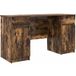 DESIGN IN Bureau Table De Travail Table D'Écriture Avec Porte Chêne Fumé 140 X 49 X 76 Cm Bois D'Ingénierie
