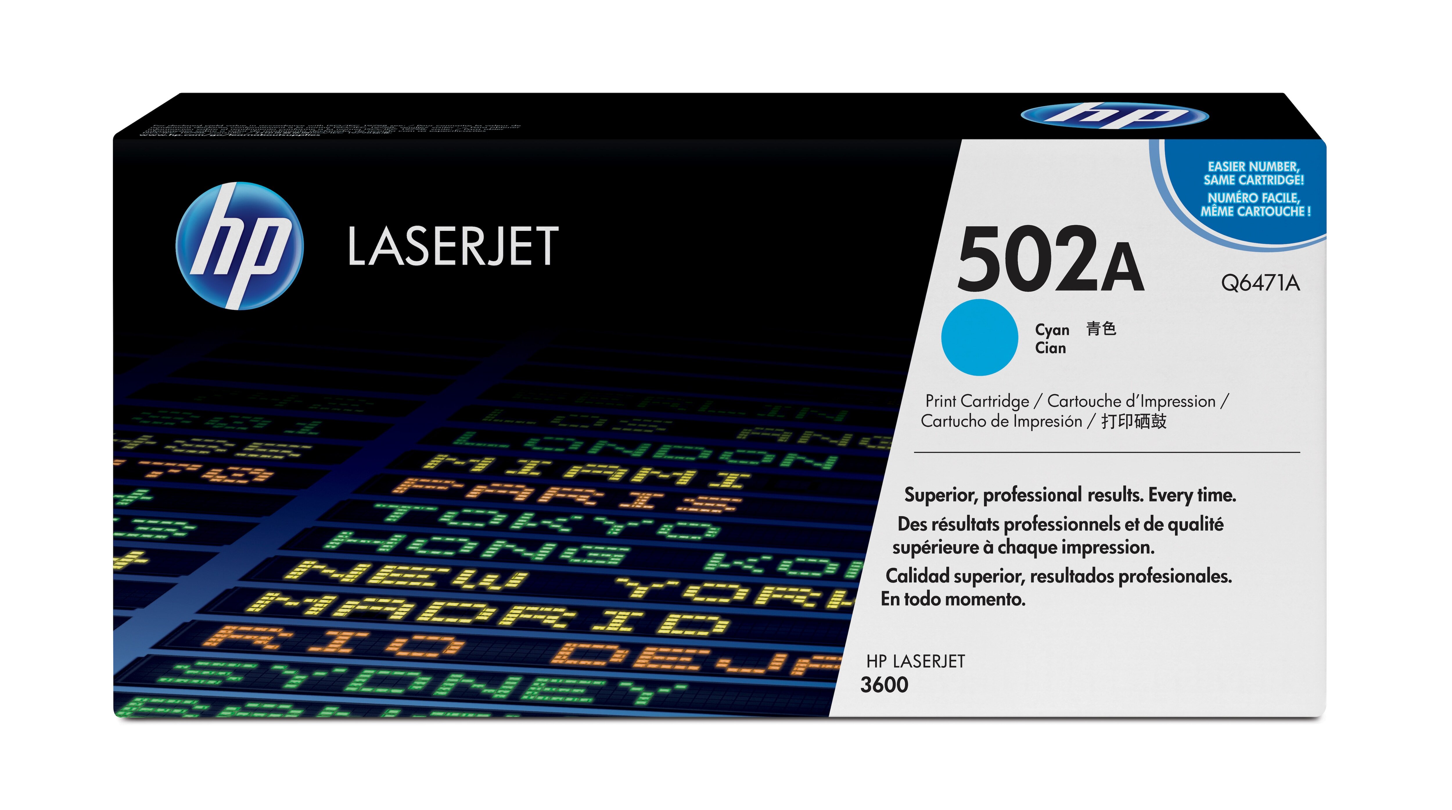 HP 502A originele cyaan LaserJet tonercartridge