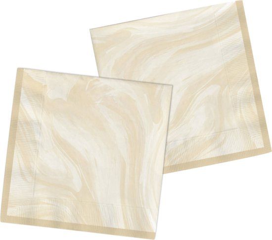 Folat Servetten Marmer Beige 33 x 33 cm - 20 stuks
