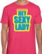 Bellatio Decorations Shoppartners Bv Foute party Hey sexy lady verkleed/carnaval t-shirt roze heren L