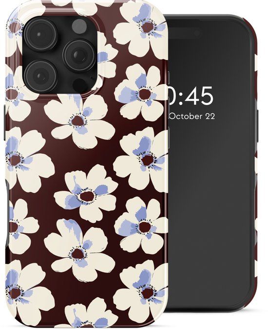 Selencia Hoesje - Geschikt voor Apple iPhone 16 Pro Max - Backcover geschikt voor MagSafe - Choco Flower Pop
