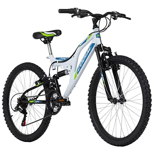 KS CYCLING Kindermountainbike Fully 24'' Zodiac wit-groen RH 38 cm