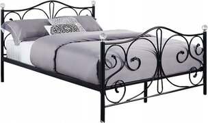 Viking Choice Metalen bedframe met lattenbodem - 120x200 - zwart met kristal