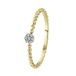 Lucardi Dames Ring 7 diamanten 0,025ct bolletjes. - Ring - Cadeau - 14 Karaat Goud - Geelgoud
