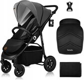 Lionelo Natt Kinderwagen - Grijs - All-terrain - Verstelbare rugleuning en voetensteun