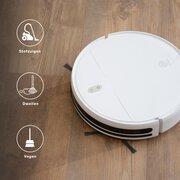 Sinji Smart Robotstofzuiger – 4 Schoonmaakstanden – Dweilfunctie – Laadstation – Besturing via app – Afstandsbediening – Spraakbesturing via Google en Alexa - Wit