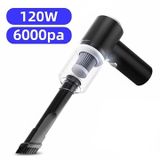 Aspirateur de voiture sans fil rechargeable par USB 6000Pa - Noir