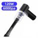 Aspirateur de voiture sans fil rechargeable par USB 6000Pa - Noir