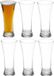 Vivalto Bierglazen - Flutes/vaas - transparant glas - 6x stuks - 320 ml