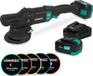 VONROC PRO Excentrische Polijstmachine 20V - Ø 125mm - Brushless motor – 7 snelheden (2000-5000/min) - Soft Start– Complete set incl. 2x 4.0Ah Accu’s, Snellader en 5 Polijstschijven