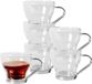 Gerimport theeglazen set - 6x stuks - 170 ml - Glas - Transparant - Met oor