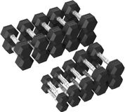 Tunturi Platinum Hexa Rubber Dumbbell Sets - (10 sets - 1 t/m 10kg) - Zwart