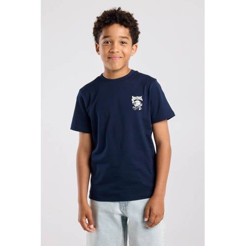America Today T-shirt met backprint - donkerblauw