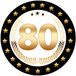 Bellatio Decorations Bierviltjes 80 jaar - 25 stuks - zwart/goud