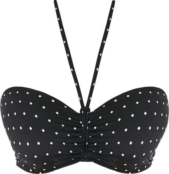 Jewel cove bandeau bikini top - 80G - Black/White