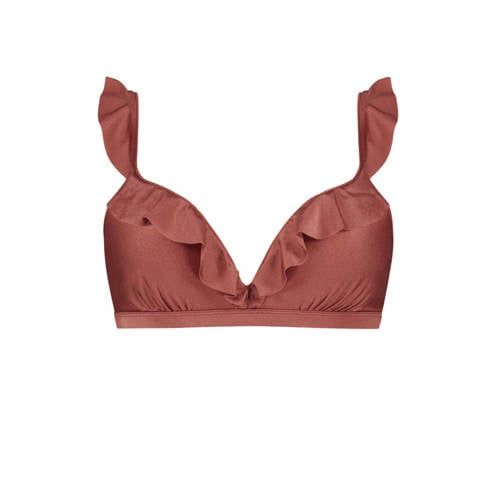 Beachlife Voorgevormde Beugel Bikinitop met Ruches - Bruin