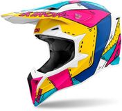 Airoh Wraaap Paint Blauw Geel Roze Crosshelm - Maat XS