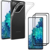 Phonillico® Hoesje voor Samsung S20 FE en 2 geharde glazen