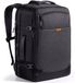 Inateck BP03006, Uitbreidbare Carry-on Rugzak, 38.5–46,2L Reisrugzak, Spatwaterbestendige Handbagage voor Mannen en Vrouwen, Met Trolleyband, Geschikt voor 12,9 inch iPad en 17,3 inch Laptop, voor Zakenreizen, Forenzen en Outdoorgebruik, Zwart