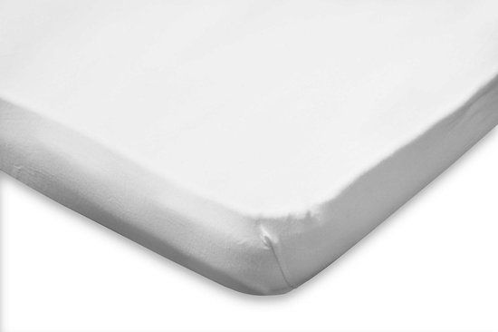 Topper Hoeslaken Jersey Katoen Stretch Wit 140x220cm - 2 Persoons