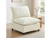 HOMCOM Fauteuil 1 Place Moderne Sans Accoudoirs Crème