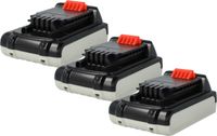 vhbw 3x Batterie Compatible Avec Black & Decker Gkc1000l, Gpc1800l, Gtc610l, Gkc1817, Gkc1817l, Glc2500l Outil Électrique (2000 mAh, Li-ion, 18 V)